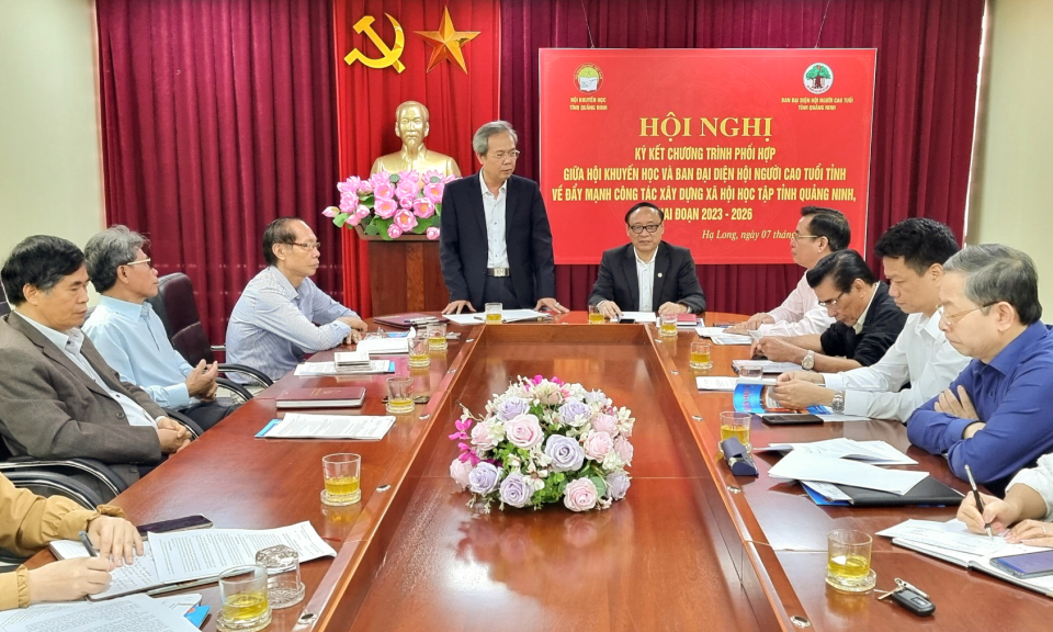Hội Khuyến học và Hội Người cao tuổi tỉnh Quảng Ninh ký kết chương trình phối hợp giai đoạn 2023-2026