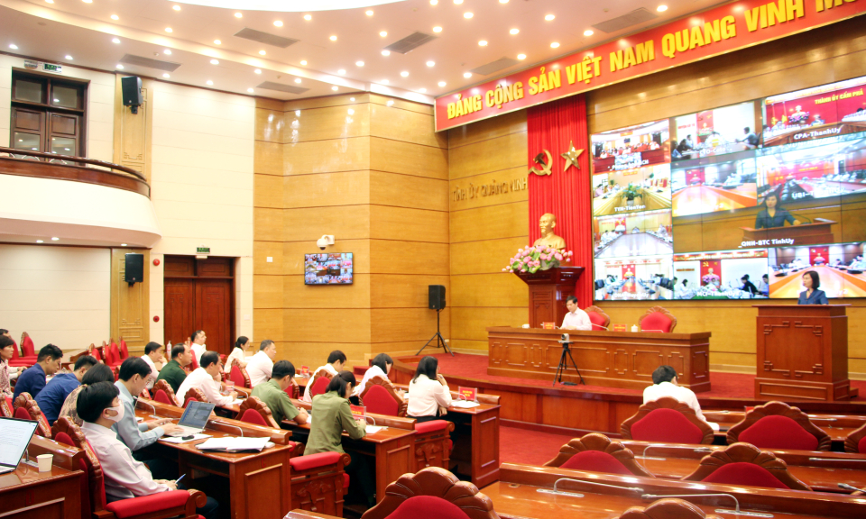 Ban Tổ chức Tỉnh ủy kiểm điểm thực hiện Nghị quyết Đại hội Đảng các cấp, nhiệm kỳ 2020-2025