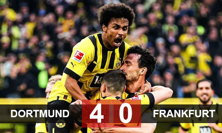 Kết quả Dortmund 4-0 Frankfurt: Đòi lại ngôi đầu từ tay Bayern