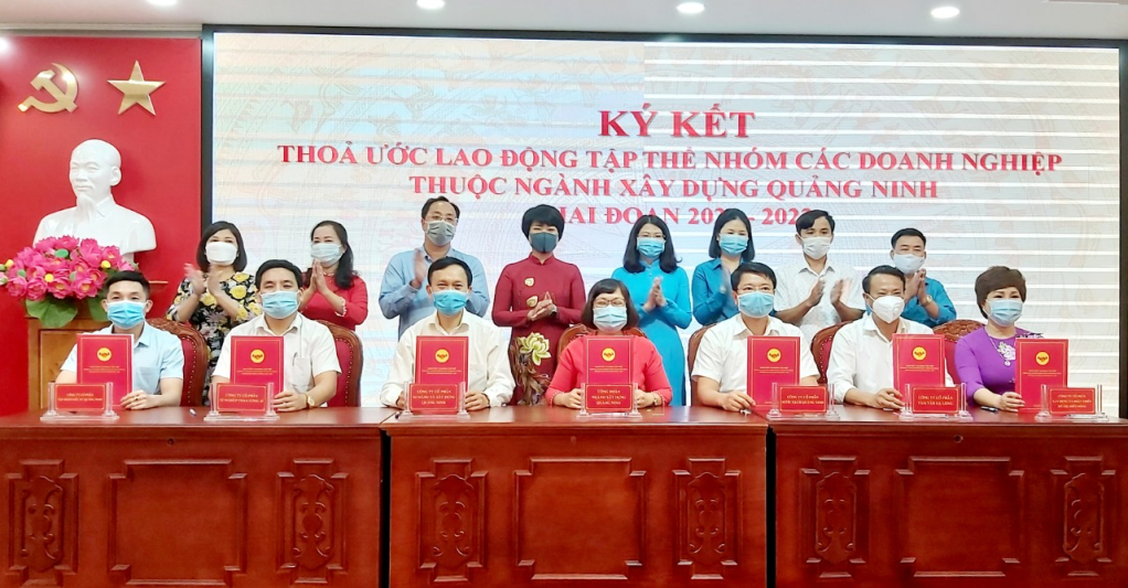 Công đoàn ngành Xây dựng Quảng Ninh ký kết thỏa ước lao động tập thể nhóm các doanh nghiệp ngành Xây dựng.