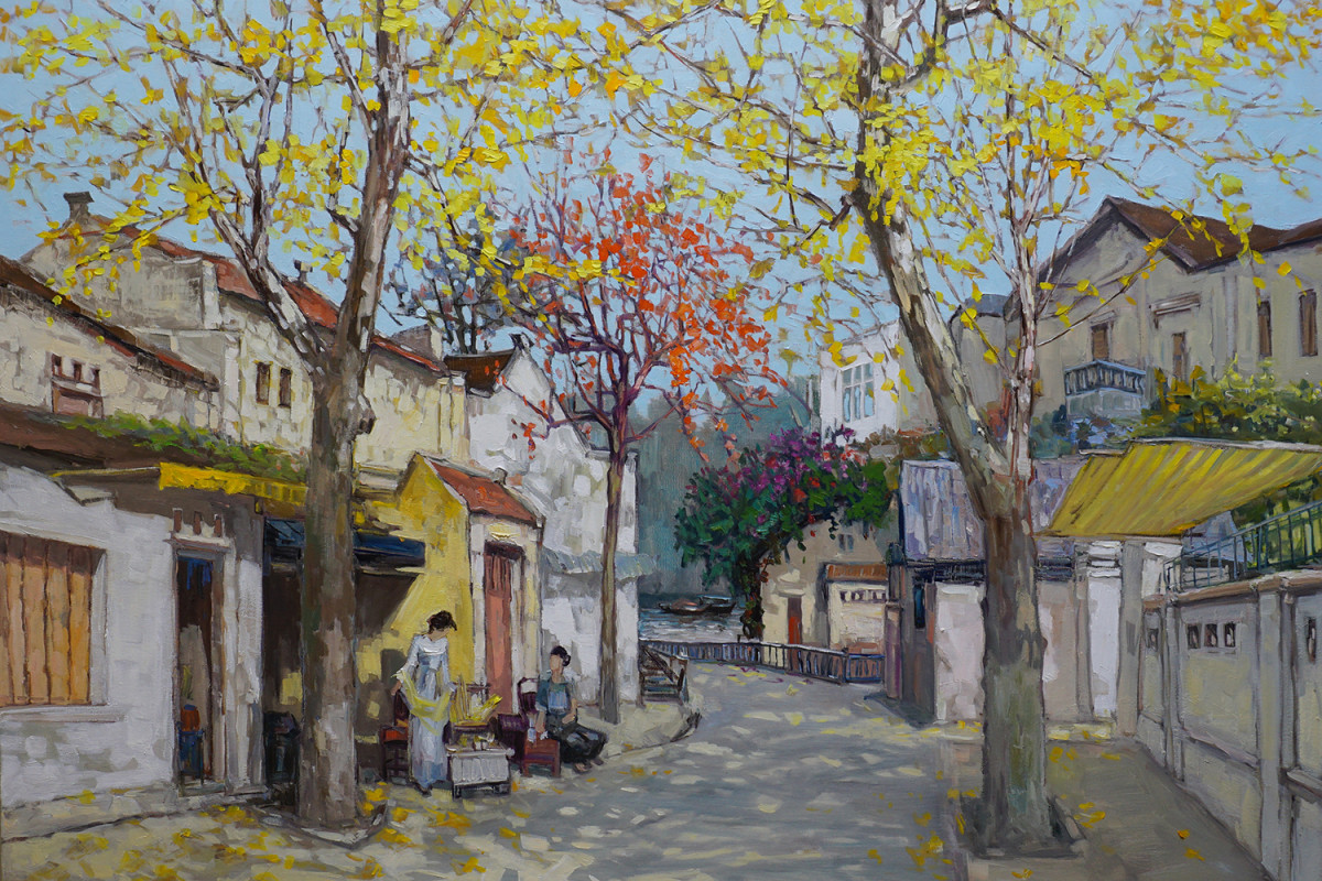 Oil paintings showcase beauty of Hanoi streets