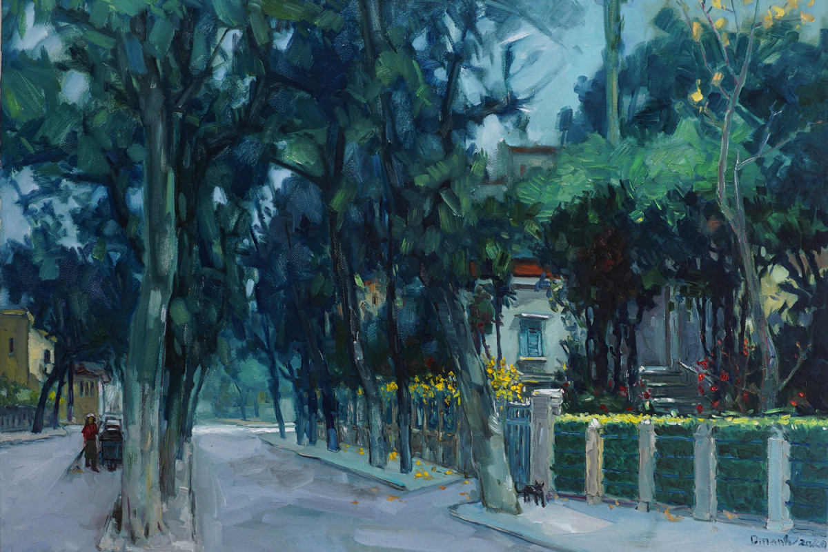 Oil paintings showcase beauty of Hanoi streets