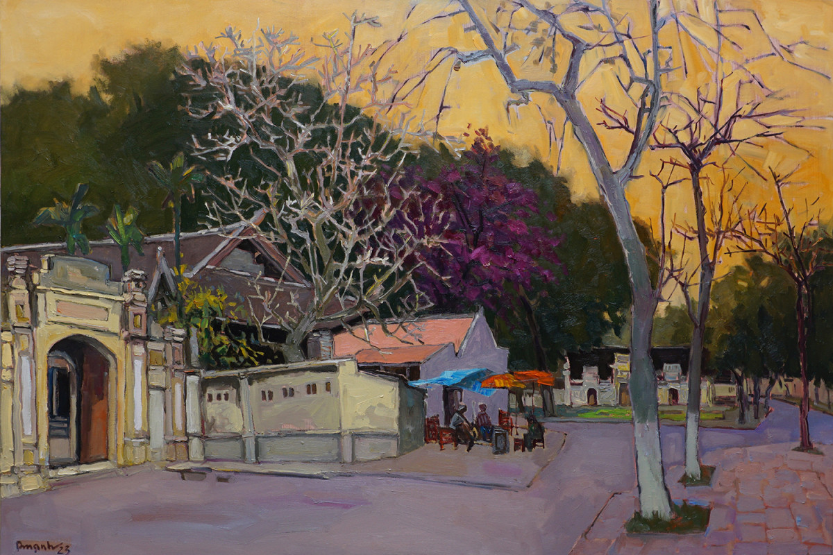 Oil paintings showcase beauty of Hanoi streets