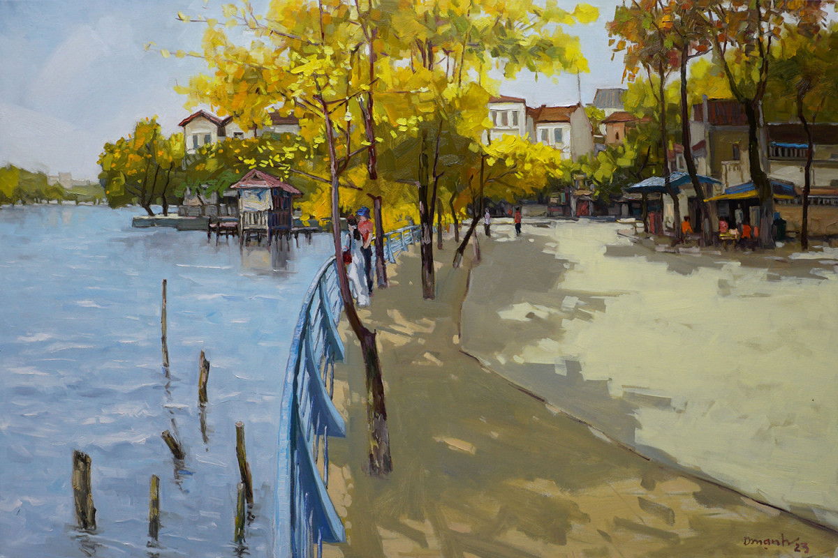 Oil paintings showcase beauty of Hanoi streets