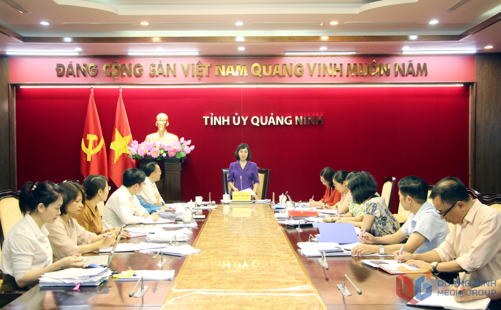 Đồng chí Trịnh Thị Minh Thanh, Phó Bí thư Thường trực Tỉnh ủy, phát biểu chỉ đạo.