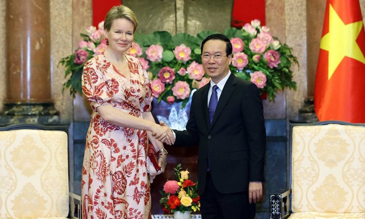 Chủ tịch nước Võ Văn Thưởng tiếp Hoàng hậu Vương quốc Bỉ Mathilde - Chủ tịch danh dự UNICEF Bỉ