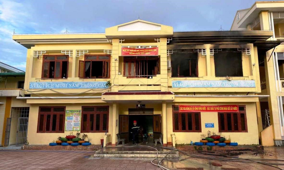 Cháy trường học tại Quảng Ngãi
