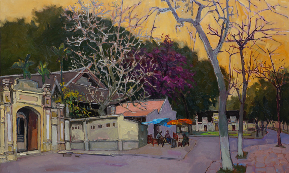 Oil paintings showcase beauty of Hanoi streets