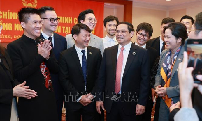 Thủ tướng Phạm Minh Chính gặp gỡ cộng đồng người Việt Nam tại Nhật Bản