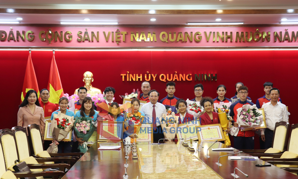 Bí thư Tỉnh ủy Nguyễn Xuân Ký gặp mặt, tuyên dương HLV, VĐV đạt thành tích tại SEA Games 32, tháng 5-2023