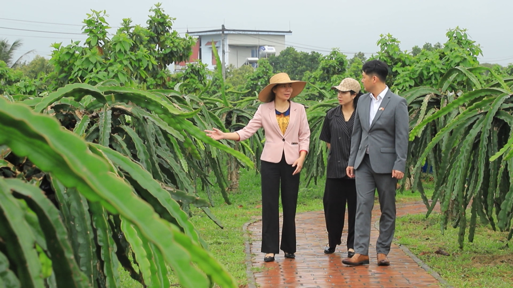Người dân xã Việt Dân (TX Đông Triều) xây dựng vườn trái cây gắn với hoạt động du lịch trải nghiệm để gia tăng giá trị. Ảnh cơ sở cung cấp.