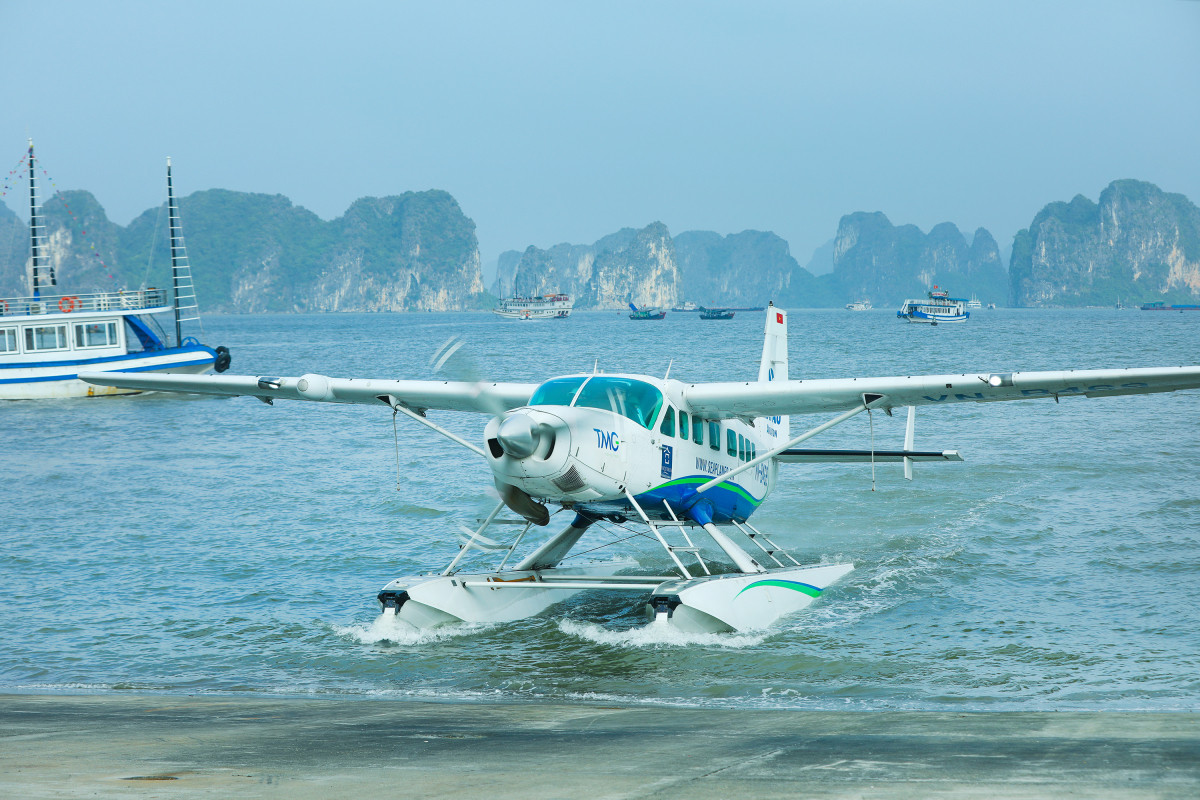 A bird’s eye-view of Ha Long Bay from $85 seaplane tour