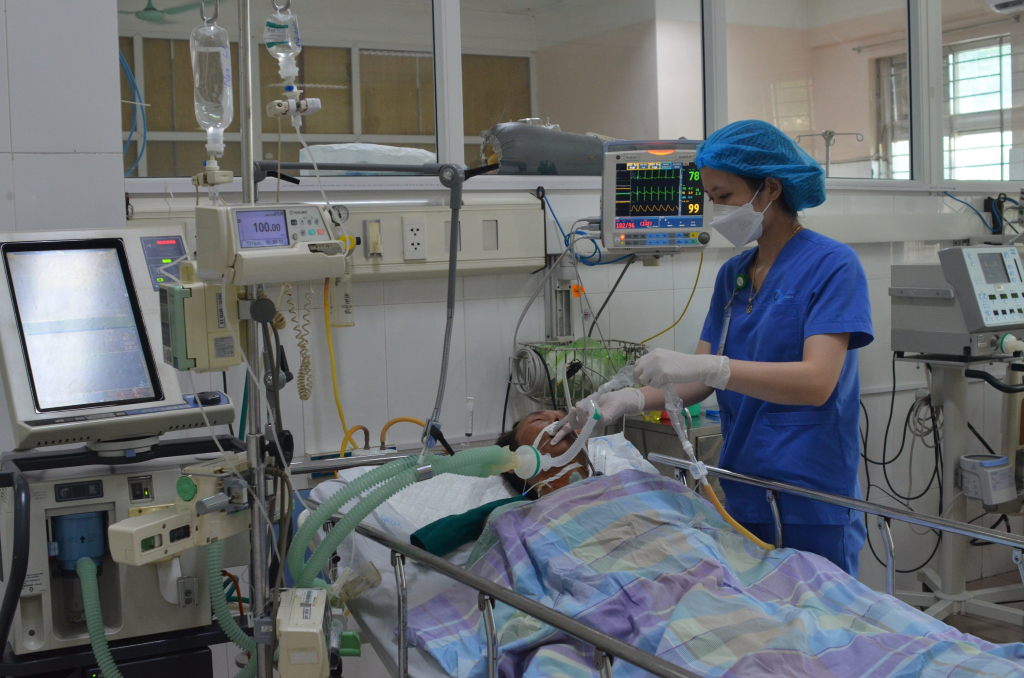 Các bệnh nhân ngộ độc so biển nặng được chăm sóc hồi sức tích cực tại Bệnh viện Bãi Cháy.