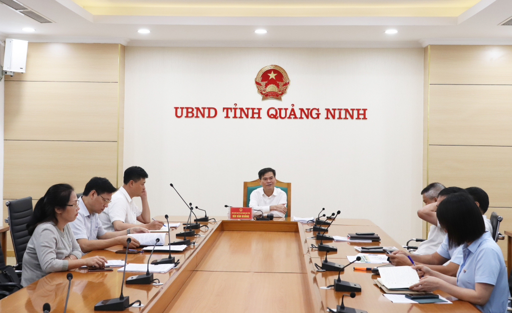 Đồng chí Bùi Văn Khắng, Phó Chủ tịch UBND tỉnh phát biểu chỉ đạo tại cuộc họp.