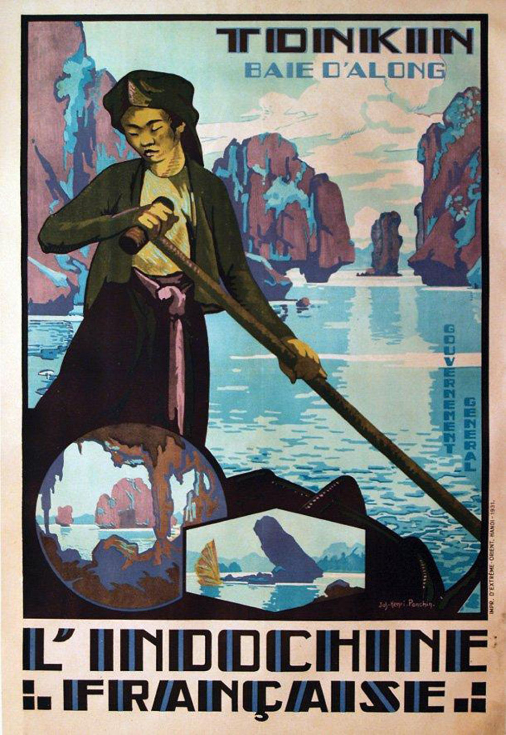Vịnh Hạ Long được quảng bá trên trang bìa tạp chí Indochine (Đông Dương) năm 1931.