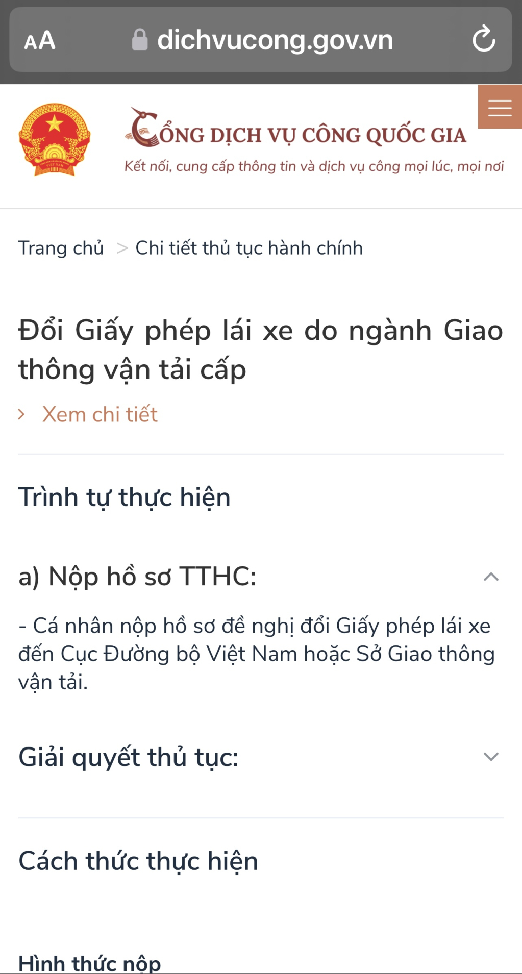 Cấp đổi GPLX qua cổng dịch vụ công trực tuyến là 1 trong 25 thủ tục hành chính thiết yếu.
