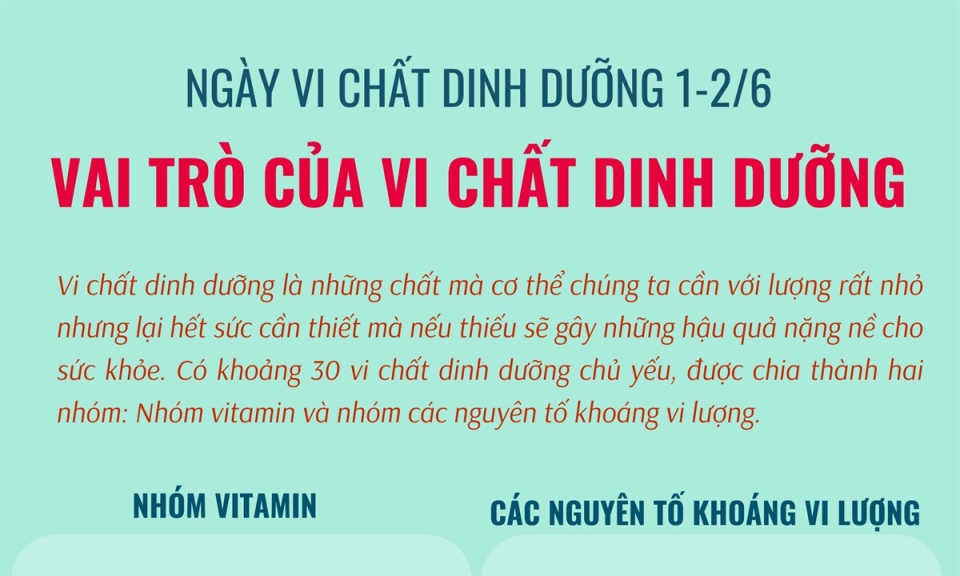 Vai trò của vi chất dinh dưỡng