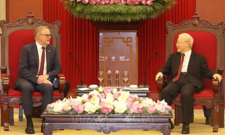 Tổng Bí thư Nguyễn Phú Trọng tiếp Thủ tướng Australia Anthony Albanese