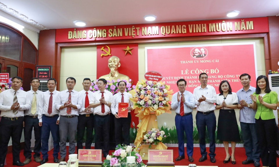 Móng Cái: Công bố quyết định thành lập Đảng bộ Công ty TNHH MTV Thủy lợi Miền Đông Quảng Ninh