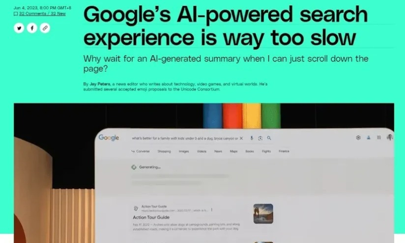 Công cụ tìm kiếm Google tích hợp AI bị phàn nàn tốc độ chậm, câu trả lời dài dòng
