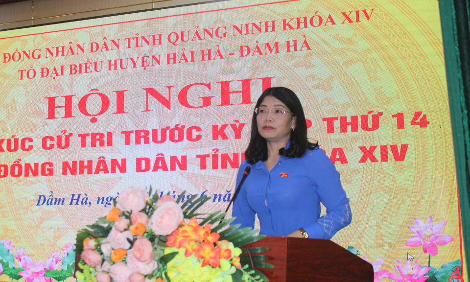 Hội nghị tiếp xúc cử tri trước Kỳ họp thứ 14, HĐND tỉnh khóa XIV tại huyện Đầm Hà