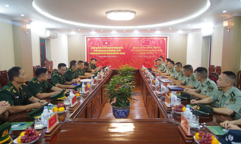 BĐBP tuyến biên giới Quảng Ninh và Trạm Hội ngộ hội đàm BĐBP địa khu Phòng Thành: Hội đàm trao đổi Quý II/2023