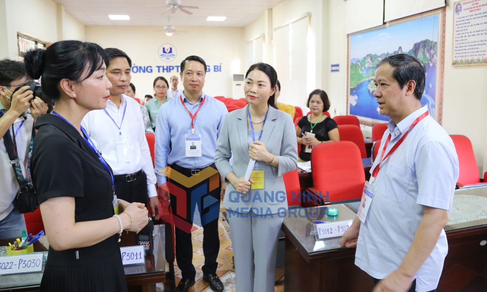 Bộ trưởng Bộ Giáo dục và Đào tạo Nguyễn Kim Sơn kiểm tra công tác tổ chức thi tốt nghiệp THPT năm 2023 tại Quảng Ninh, tháng 6-2023