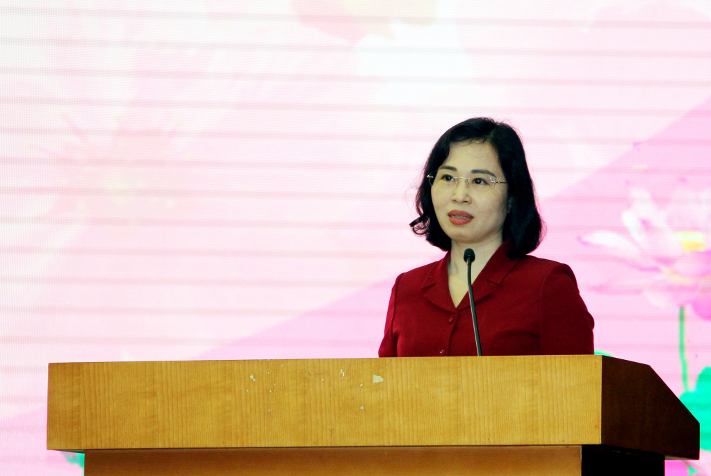 Đồng chí Trịnh Thị Minh Thanh, Phó Bí thư Thường trực Tỉnh ủy, phát biểu chỉ đạo.