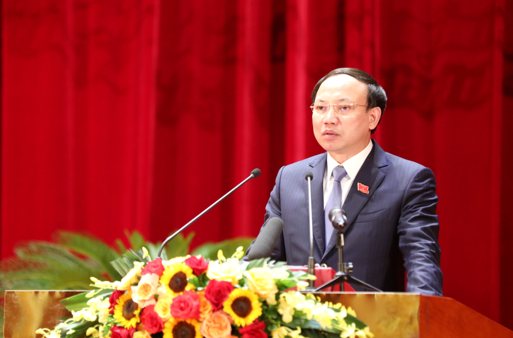 Đồng chí Nguyễn Xuân Ký, Ủy viên Trung ương Đảng, Bí thư Tỉnh ủy, Chủ tịch HĐND tỉnh, phát biểu bế mạc Kỳ họp.