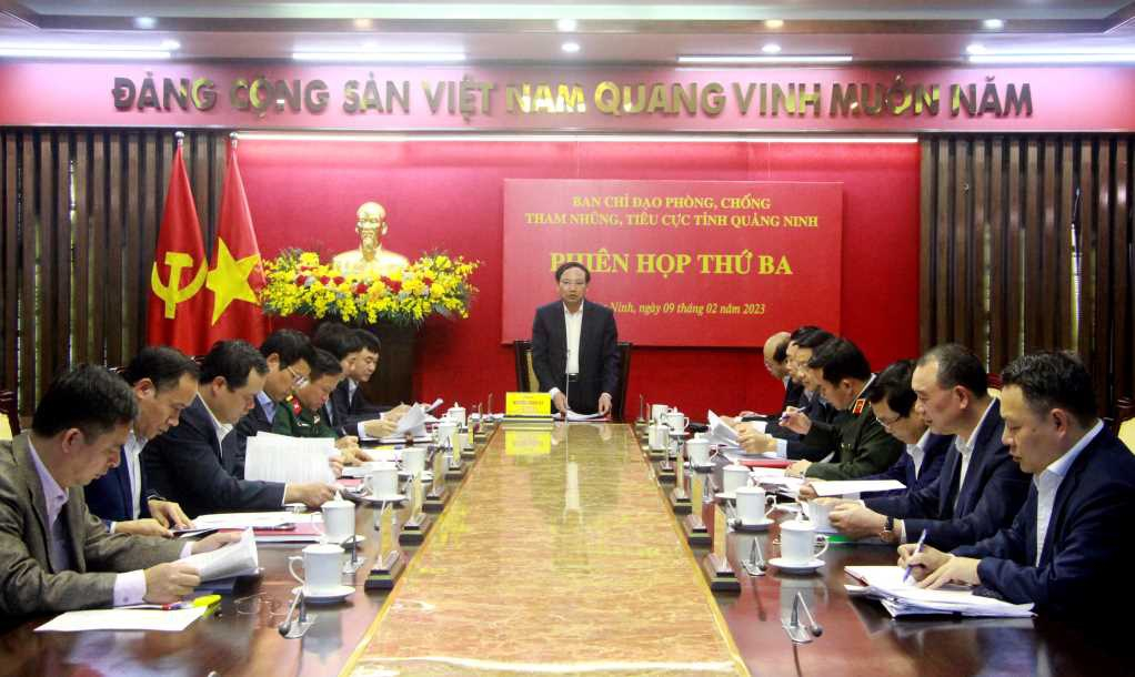 Ban Chỉ đạo phòng, chống tham nhũng, tiêu cực tỉnh Quảng Ninh họp phiên họp thứ ba ngày 09/2/2023.