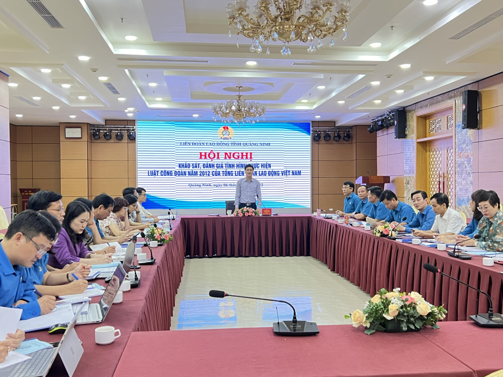 LĐLĐ tỉnh tham gia ý kiến đánh giá thực hiện Luật Công đoàn với Tổng LĐLĐ Việt Nam năm 2022.