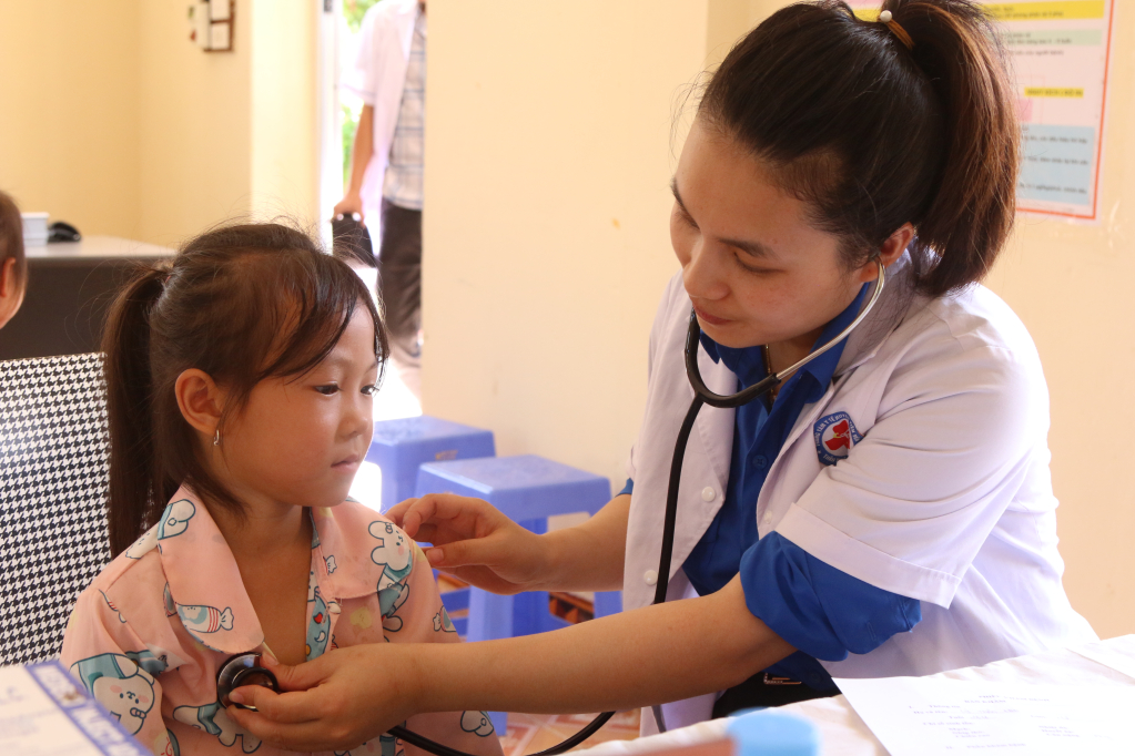 Tổ chức khám bệnh và cấp phát thuốc miễn phí cho người dân.