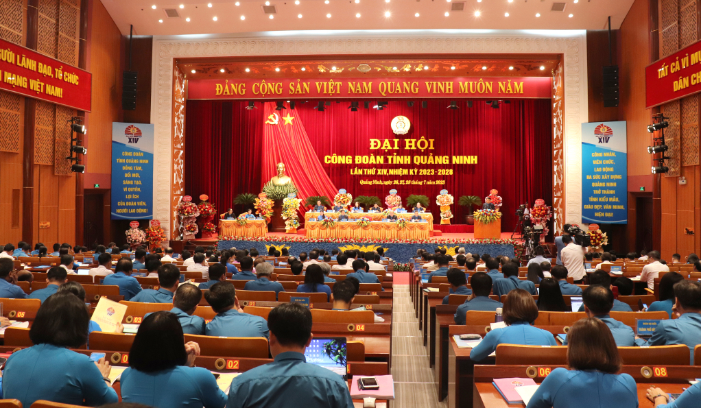 Đại hội công đoàn tỉnh Quảng Ninh lần thứ XIV, nhiệm kỳ 2023-2028 khai mạc tại TP Hạ Long.