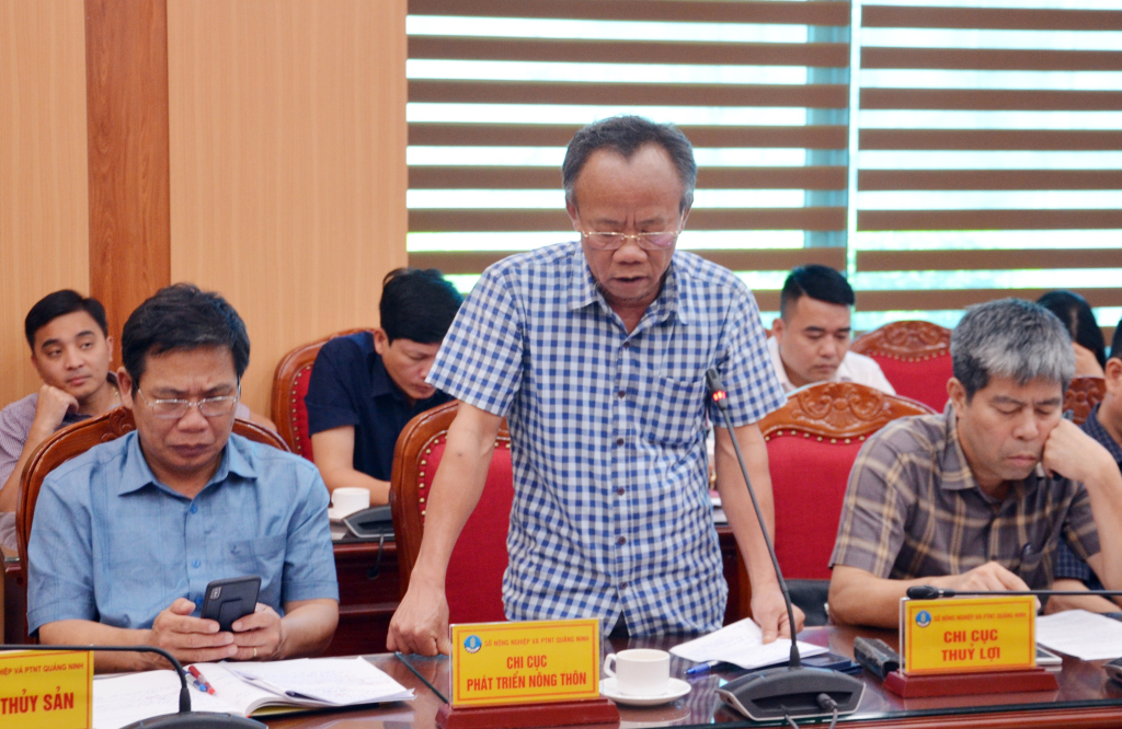 Đại diện Chi cục Phát triển nông thôn thôn phát biểu ý kiến tại hội nghị.