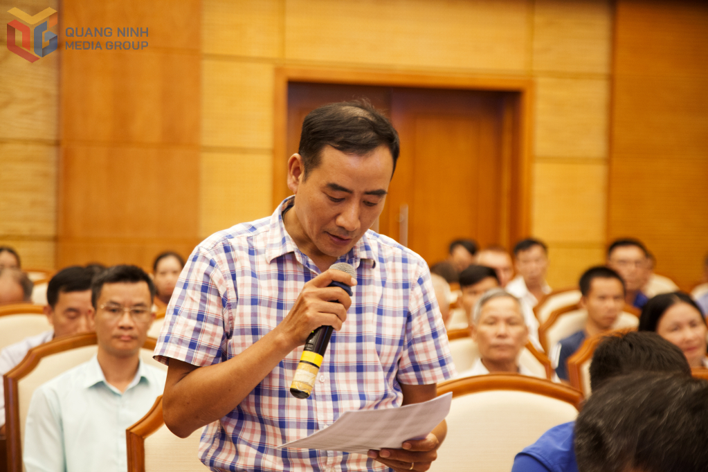 Đại diện hội viên Hội nông dân tỉnh phát biểu ý kiến tại hội nghị