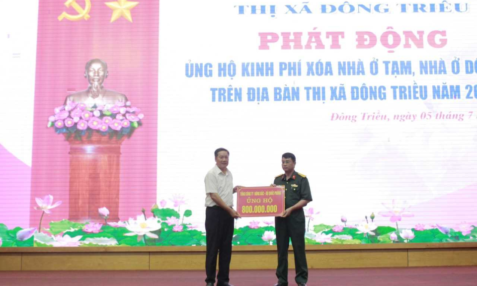 TX Đông Triều: Huy động trên 5 tỷ đồng ủng hộ xóa nhà ở tạm, nhà ở dột nát năm 2023