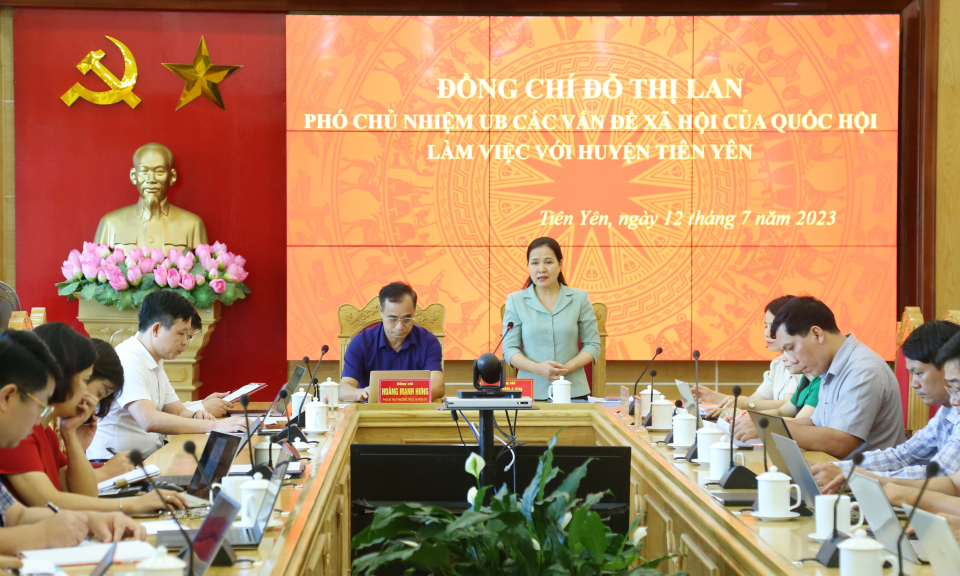Đoàn ĐBQH tỉnh giám sát các chương trình mục tiêu Quốc gia tại huyện Tiên Yên
