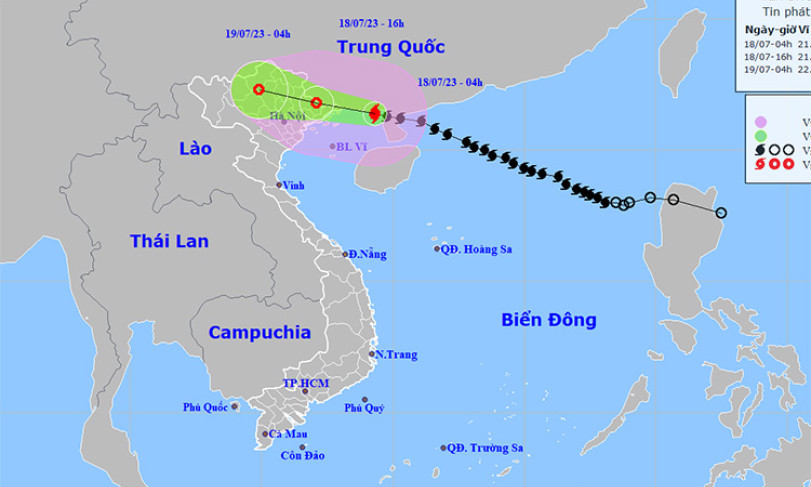 Thời tiết ngày 18/7: Bão số 1 tiến sát Móng Cái (Quảng Ninh)