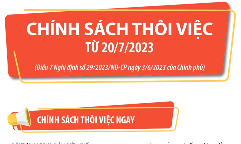 Chính sách thôi việc từ 20/7/2023