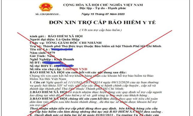 Cảnh báo tình trạng lừa đảo nhận tiền trợ cấp bảo hiểm y tế qua mạng xã hội