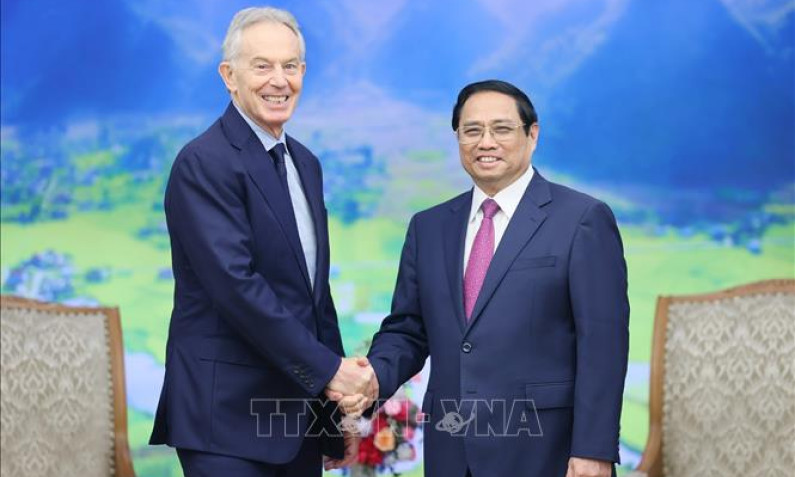 Thủ tướng tiếp Chủ tịch điều hành Viện Tony Blair vì sự thay đổi toàn cầu