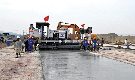 Sản phẩm cát nhân tạo của Thiên Nam đã được  sử dụng trong dự án Cao tốc Vân Đồn –Móng Cái. Ảnh CTV