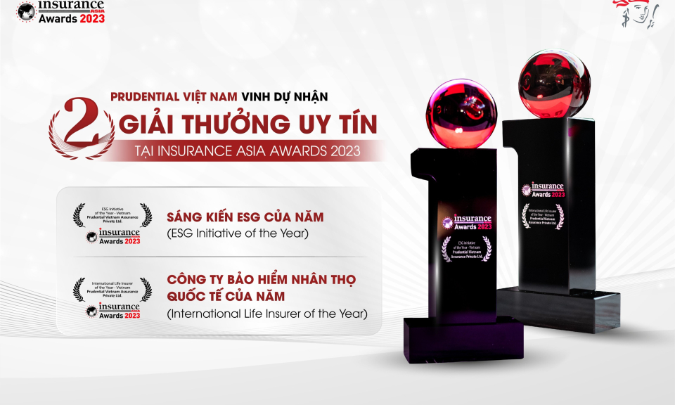 Cam kết kinh doanh có trách nhiệm, Prudential Việt Nam chinh phục giải thưởng kép tại Insurance Asia Awards 2023
