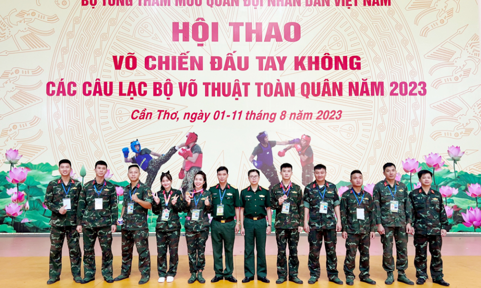 Bộ CHQS tỉnh giành 1 HCV, 2 HCĐ tại hội thao Võ chiến đấu tay không năm 2023