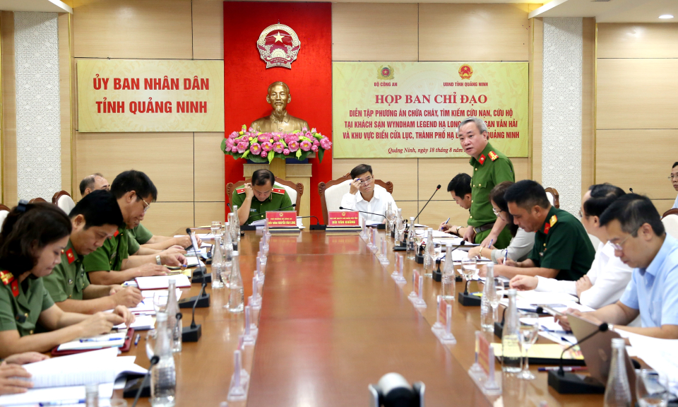 Họp Ban chỉ đạo diễn tập phương án chữa cháy cấp Bộ năm 2023 tại Quảng Ninh