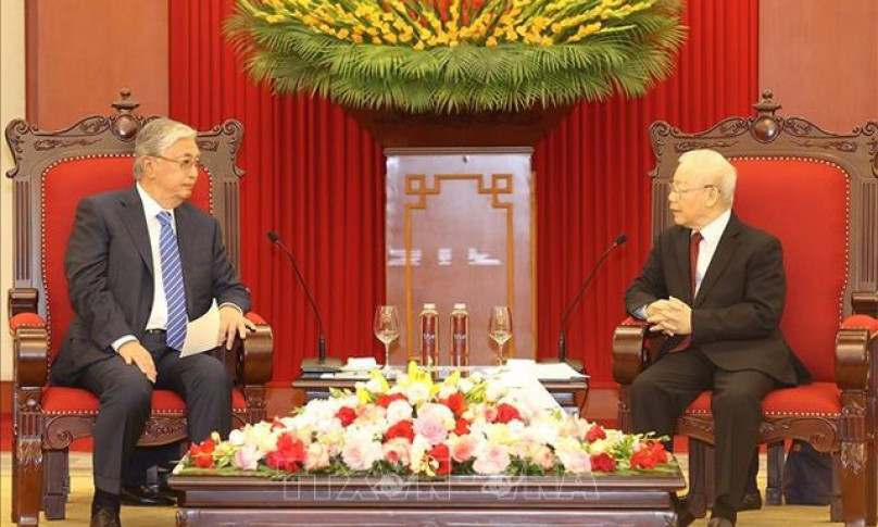 Tổng Bí thư Nguyễn Phú Trọng tiếp Tổng thống Kazakhstan