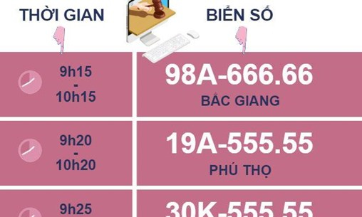 Hôm nay, lần đầu tiên đấu giá trực tuyến biển số xe ôtô