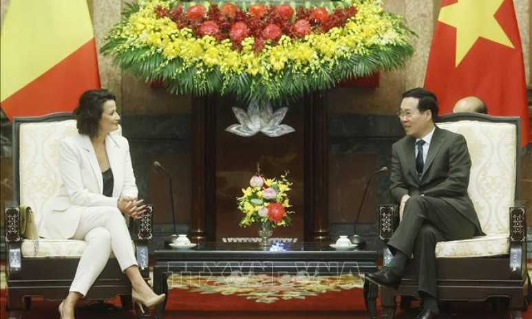 Chủ tịch nước Võ Văn Thưởng tiếp Chủ tịch Thượng viện Vương quốc Bỉ