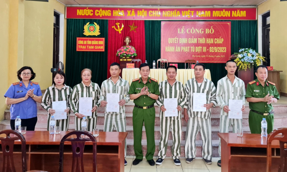 Trại tạm giam: 24 phạm nhân được giảm án dịp Quốc khánh 2/9