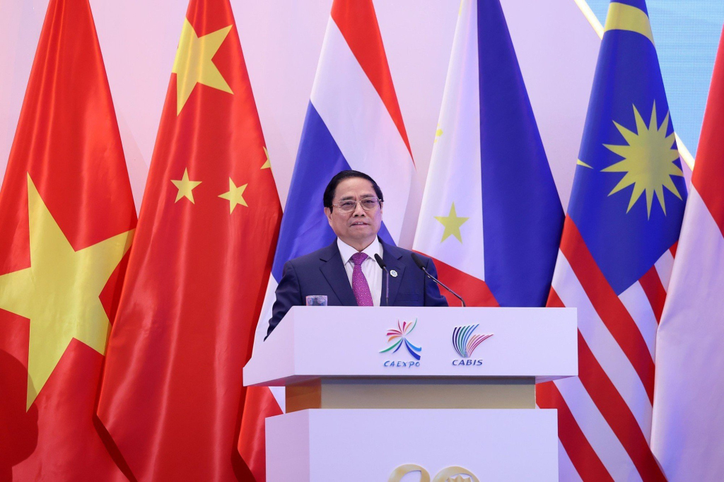  Thủ tướng Chính pủ Phạm Minh Chính phát biểu tại hội chợ Trung Quốc – Asean lần thứ 20.